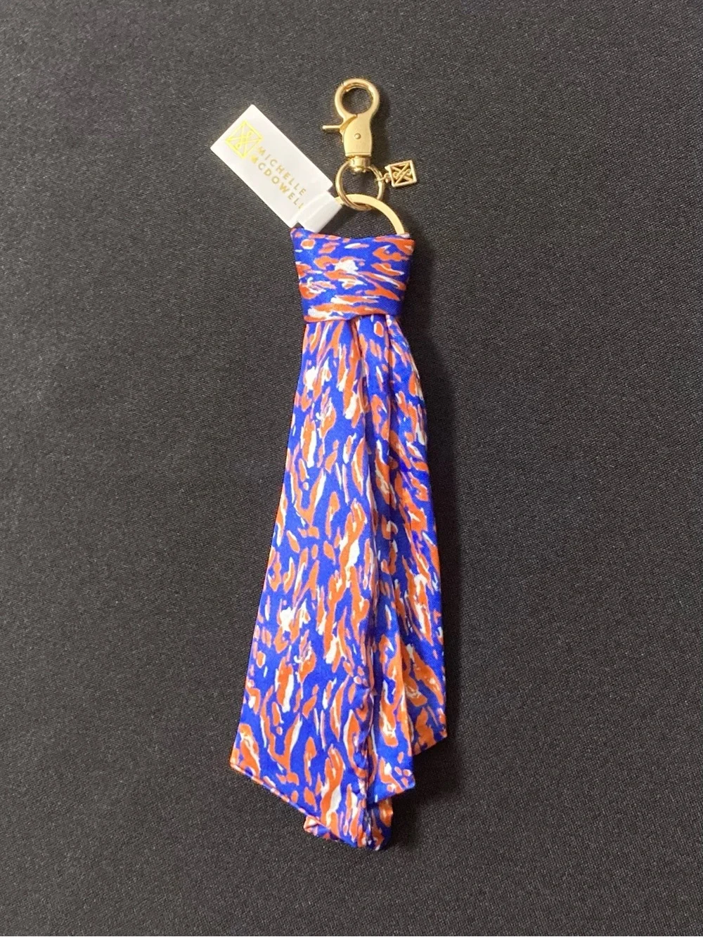 Michelle McDowell Blue And Orange Bag Charm Twillie Keychain